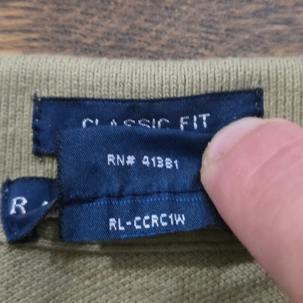 Ralph Lauren Mens Classic Fit Polo Shirt Olive Green‎ Orange Pony XL RL-CCRC1W